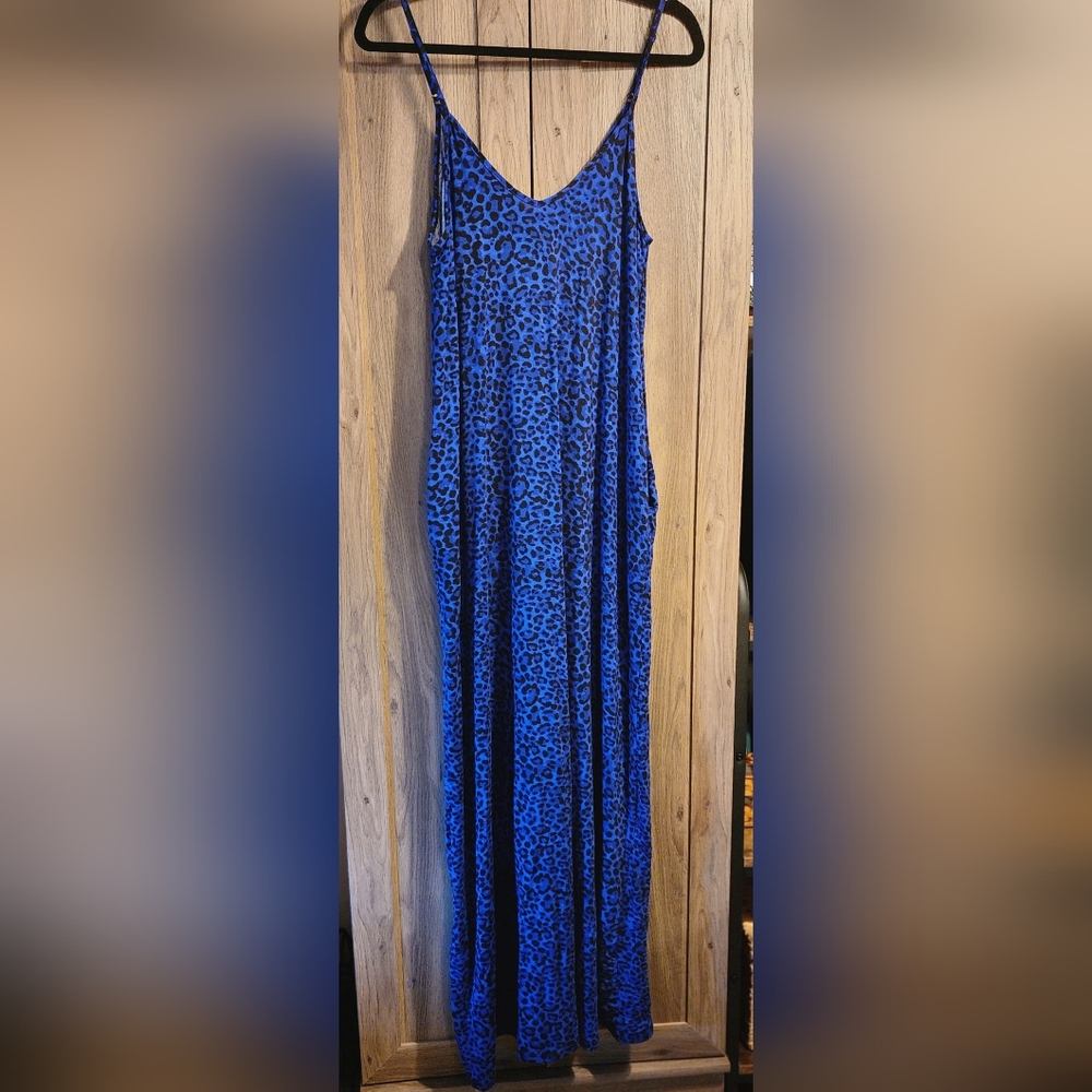 Zenana Blue Leopard Maxi